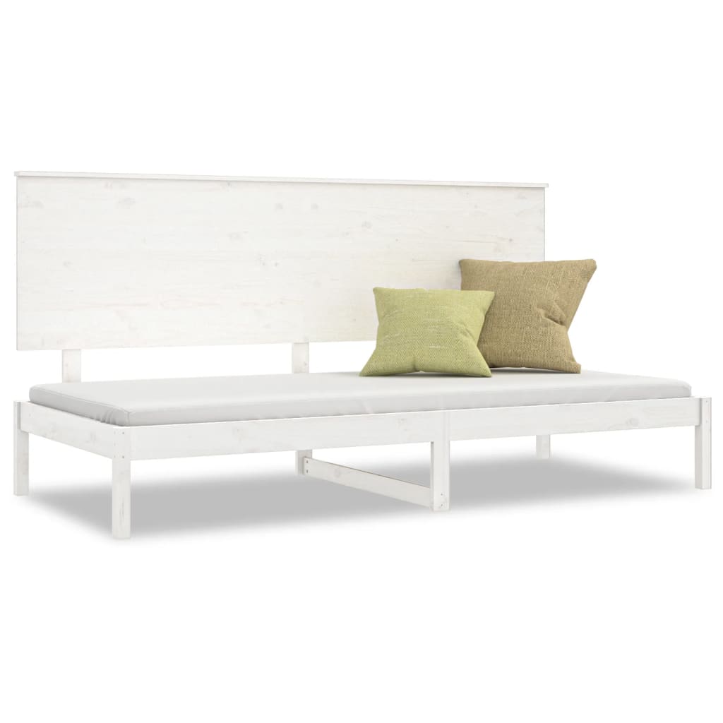Day Bed without Mattress White 90x200 cm Solid Wood Pine