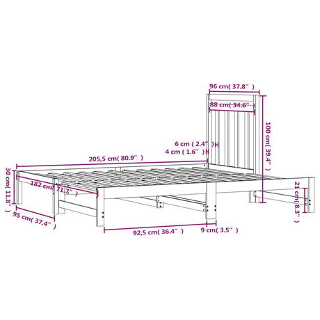 Pull-Out Day Bed Without Mattress 2X(90X200) Cm