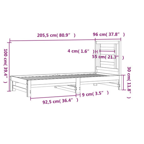 Pull-Out Day Bed Without Mattress 2X(90X200) Cm