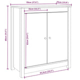 Sideboards 2 Pcs 70X35X80 Cm Solid Wood Pine