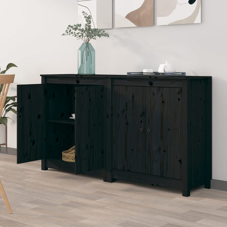 Sideboards 2 Pcs 70X35X80 Cm Solid Wood Pine
