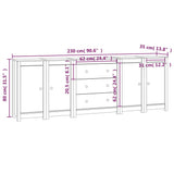 Sideboard 230X35X80 Cm Solid Wood Pine