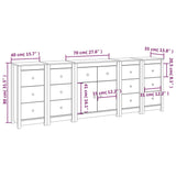Sideboard 230X35X80 Cm Solid Wood Pine