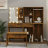 Dressing Table Set With Led Engineered Wood