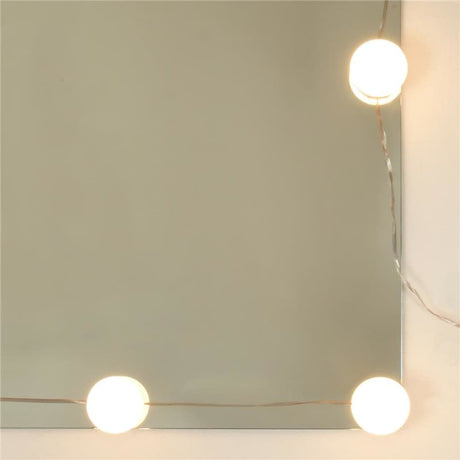 Dressing Table Set With Led Engineered Wood