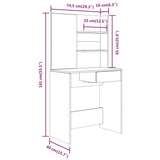 Dressing Table Set 74.5X40X141 Cm