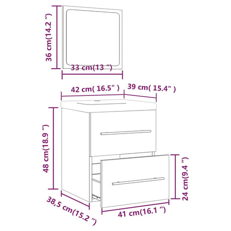 Sink Cabinet With Built-In Basin Engineered Wood