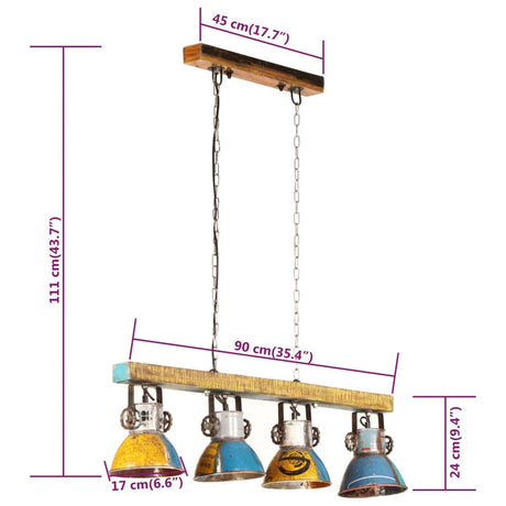 Industrial Ceiling Lamp 25 W 111Cm E27