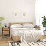 Bedside Cabinets 2 Pcs Solid Wood Pine And Natural Rattan