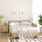 Bedside Cabinets 2 Pcs Solid Wood Pine And Natural Rattan