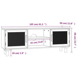Tv Cabinet 105X30X40 Cm Solid Wood Pine&Natural Rattan