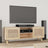 Tv Cabinet 105X30X40 Cm Solid Wood Pine&Natural Rattan