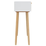 Console Table White 80x30x75 cm Solid Wood Pine&Natural Rattan