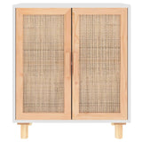 Sideboard 60X30X70 Cm Solid Wood Pine And Natural Rattan