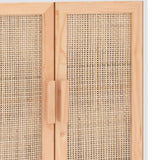 Sideboard 60X30X70 Cm Solid Wood Pine And Natural Rattan