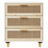 Sideboard 60X30X70 Cm Solid Wood Pine And Natural Rattan