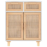 Sideboard 60X30X75 Cm Solid Wood Pine And Natural Rattan