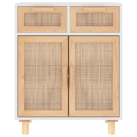 Sideboard 60X30X75 Cm Solid Wood Pine And Natural Rattan