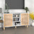 Sideboard 105X30X60 Cm Solid Wood Pine And Natural Rattan