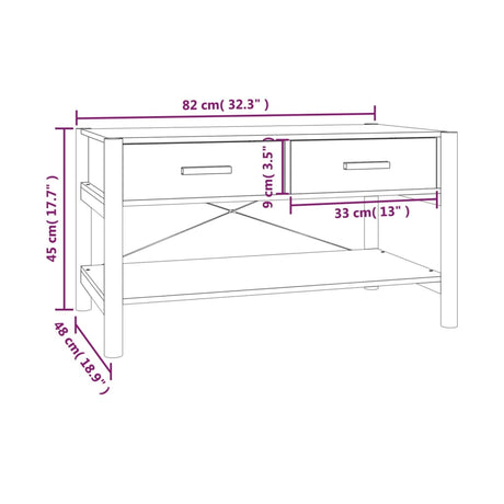 Coffee Table 82X48X45 Cm Engineered Wood
