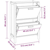 Shoe Cabinet 57.5X33X80 Cm Engineered Wood