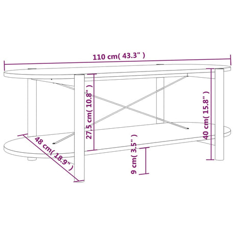 Coffee Table 110X48X40 Cm Engineered Wood
