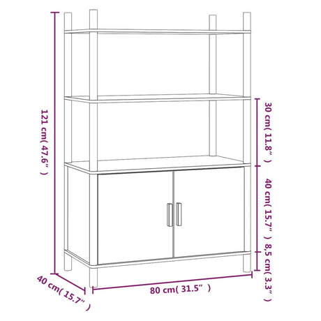 Highboard 80X40X121 Cm Engineered Wood