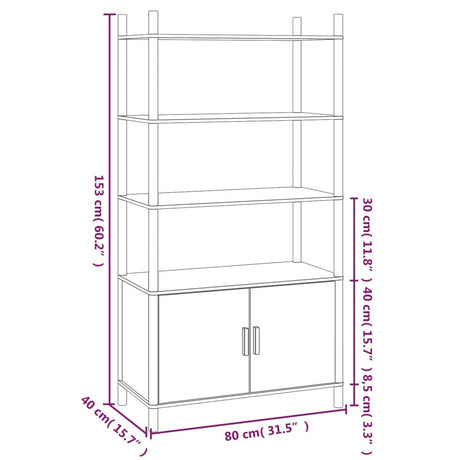 Highboard 80X40X153 Cm Engineered Wood