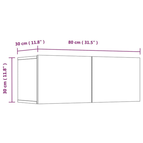 Tv Cabinets 4 Pcs 80X30X30 Cm Engineered Wood