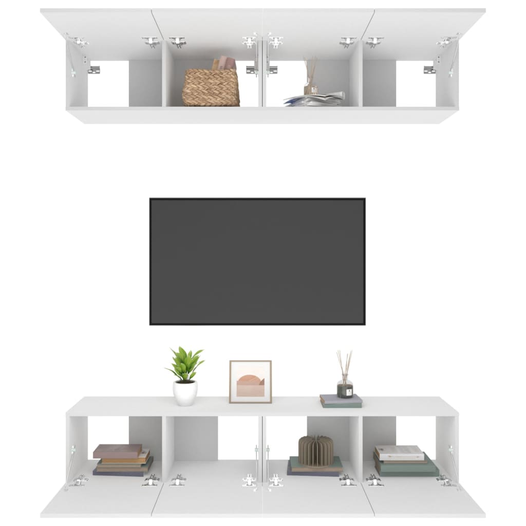 Tv Cabinets 4 Pcs 80X30X30 Cm Engineered Wood