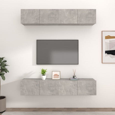 Tv Cabinets 4 Pcs 80X30X30 Cm Engineered Wood