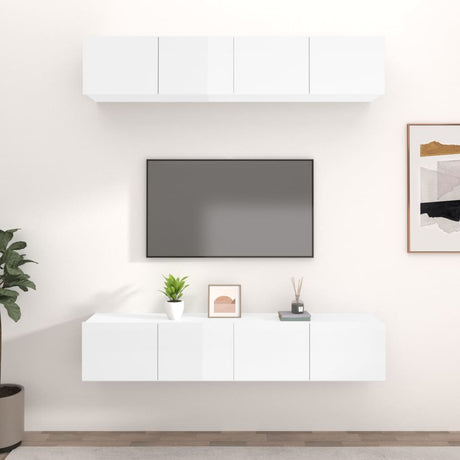 Tv Cabinets 4 Pcs 80X30X30 Cm Engineered Wood