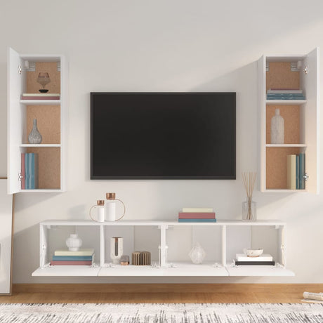 4 Piece Tv Cabinet Set Engineered Wood