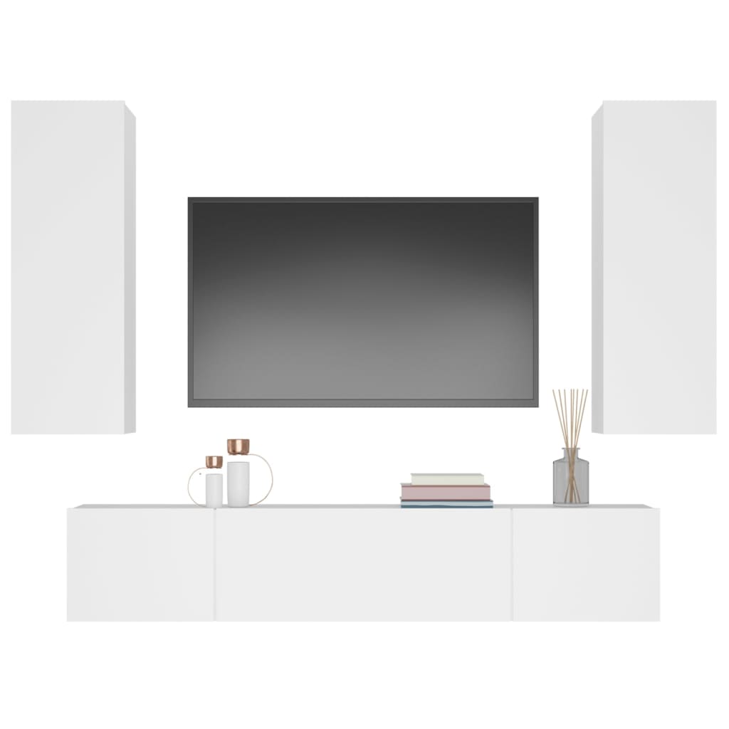 4 Piece Tv Cabinet Set Engineered Wood