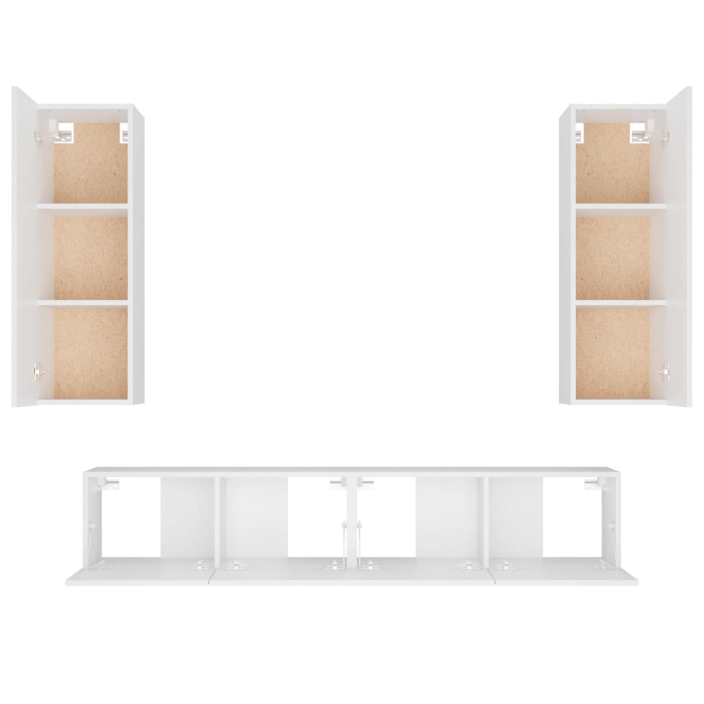 4 Piece Tv Cabinet Set Engineered Wood