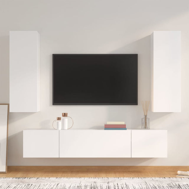 4 Piece Tv Cabinet Set Engineered Wood
