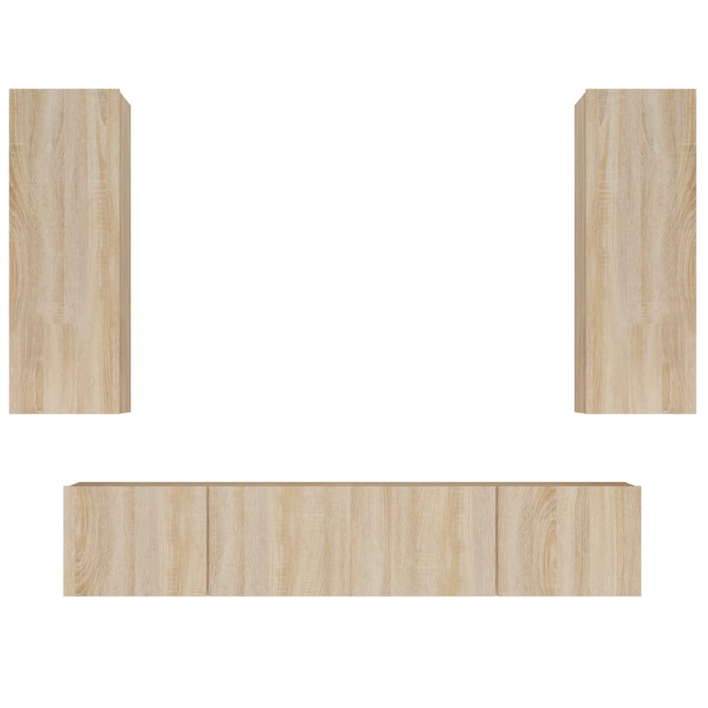 4 Piece Tv Cabinet Set Engineered Wood