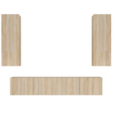 4 Piece Tv Cabinet Set Engineered Wood