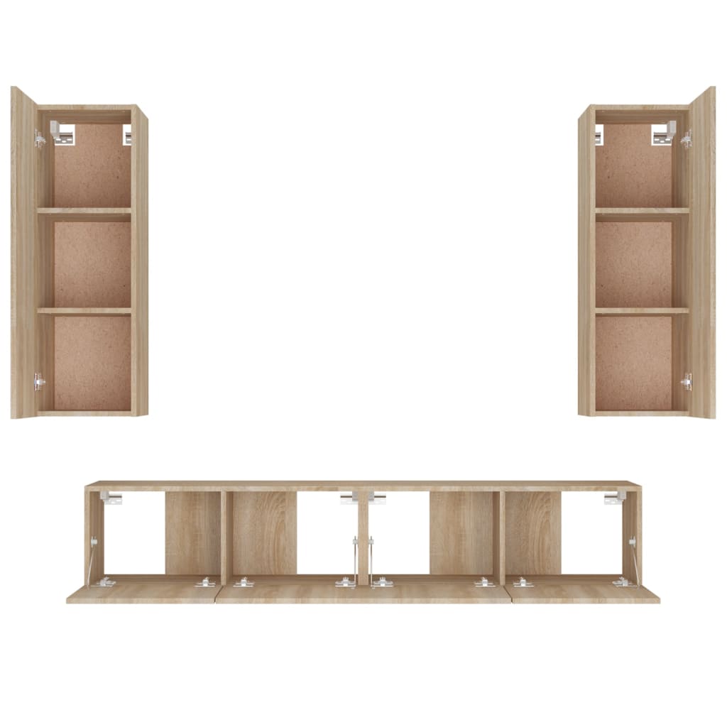 4 Piece Tv Cabinet Set Engineered Wood