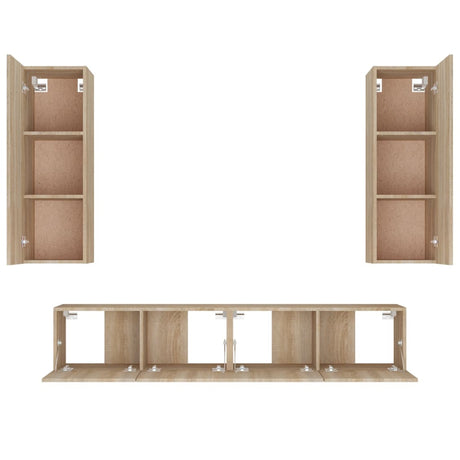 4 Piece Tv Cabinet Set Engineered Wood