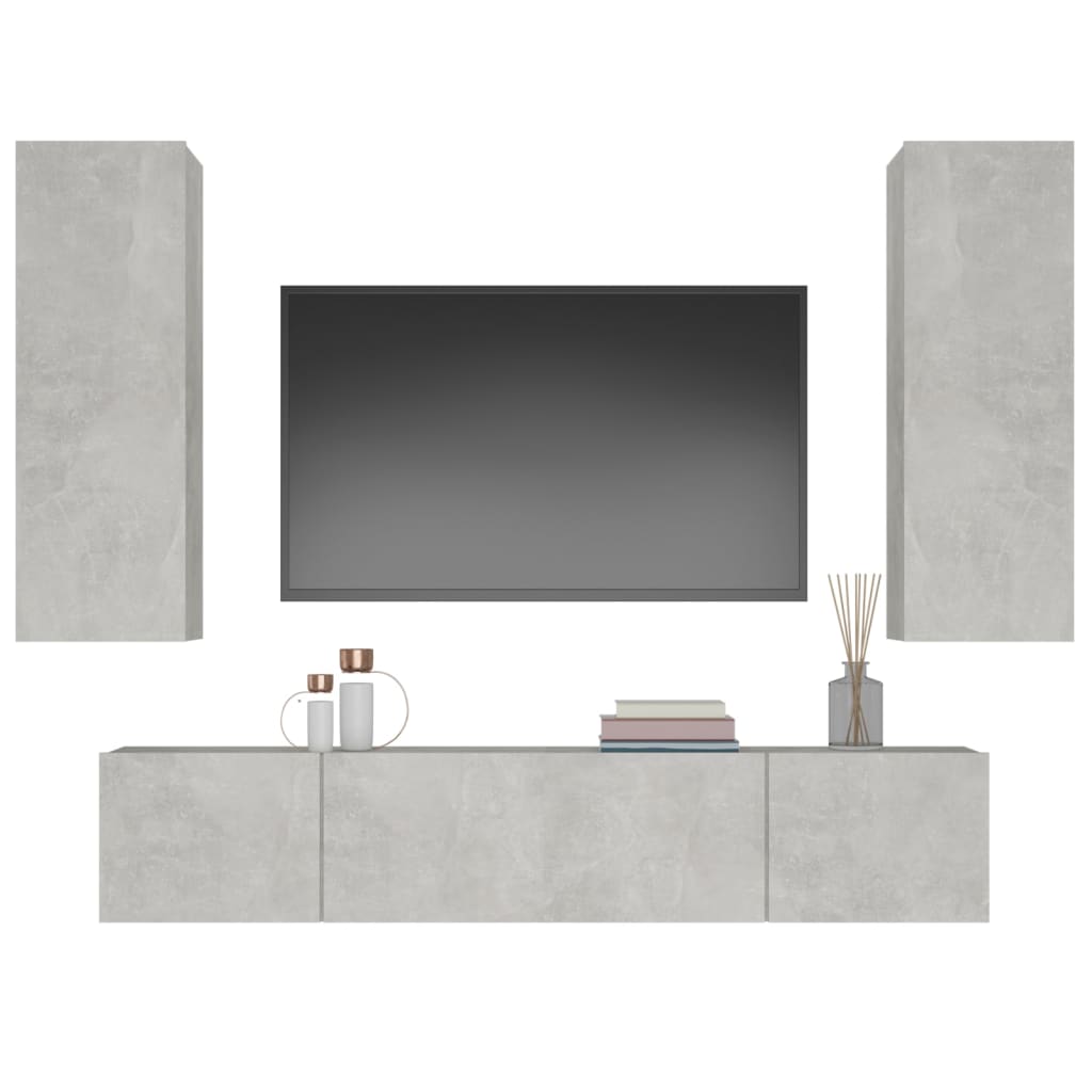 4 Piece Tv Cabinet Set Engineered Wood