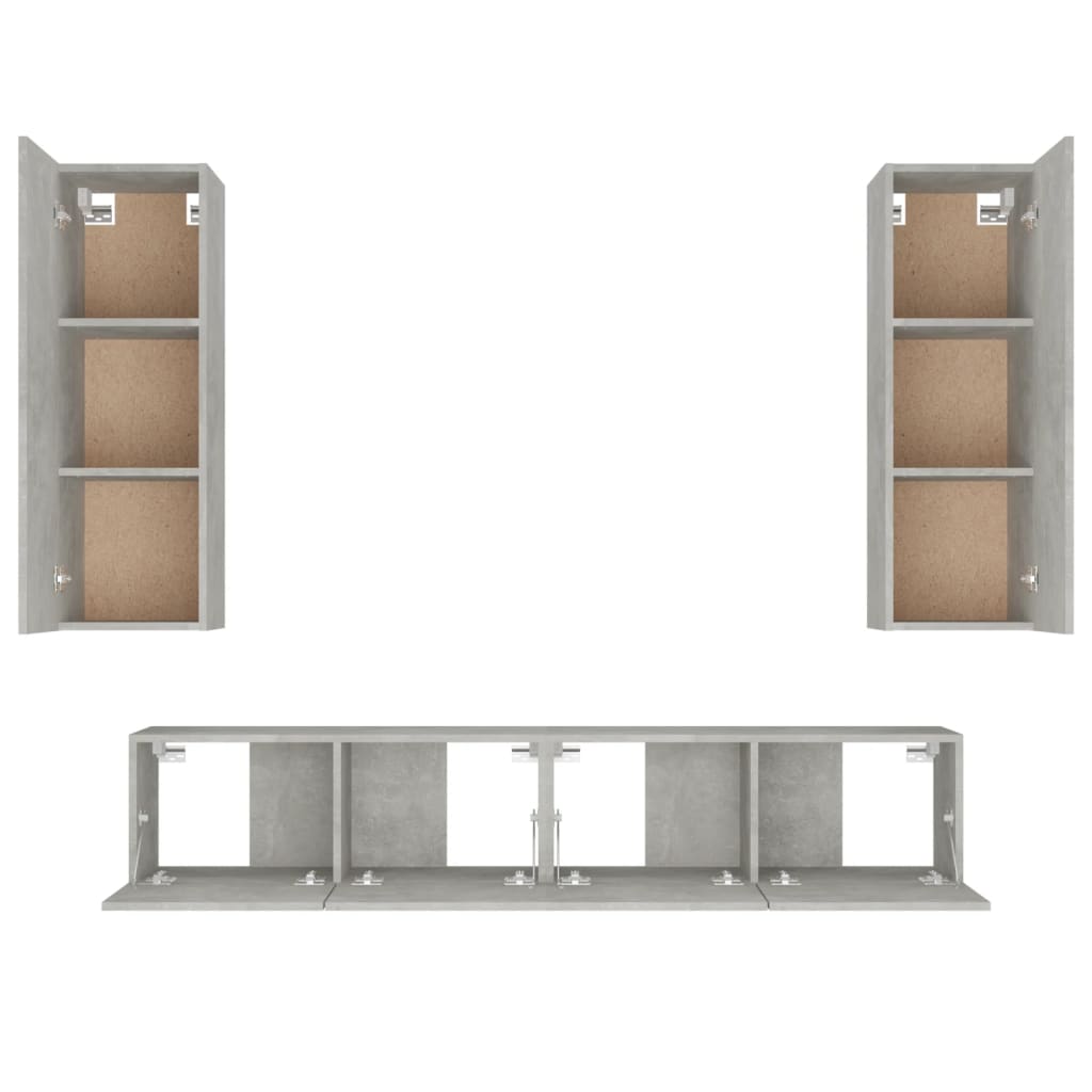 4 Piece Tv Cabinet Set Engineered Wood