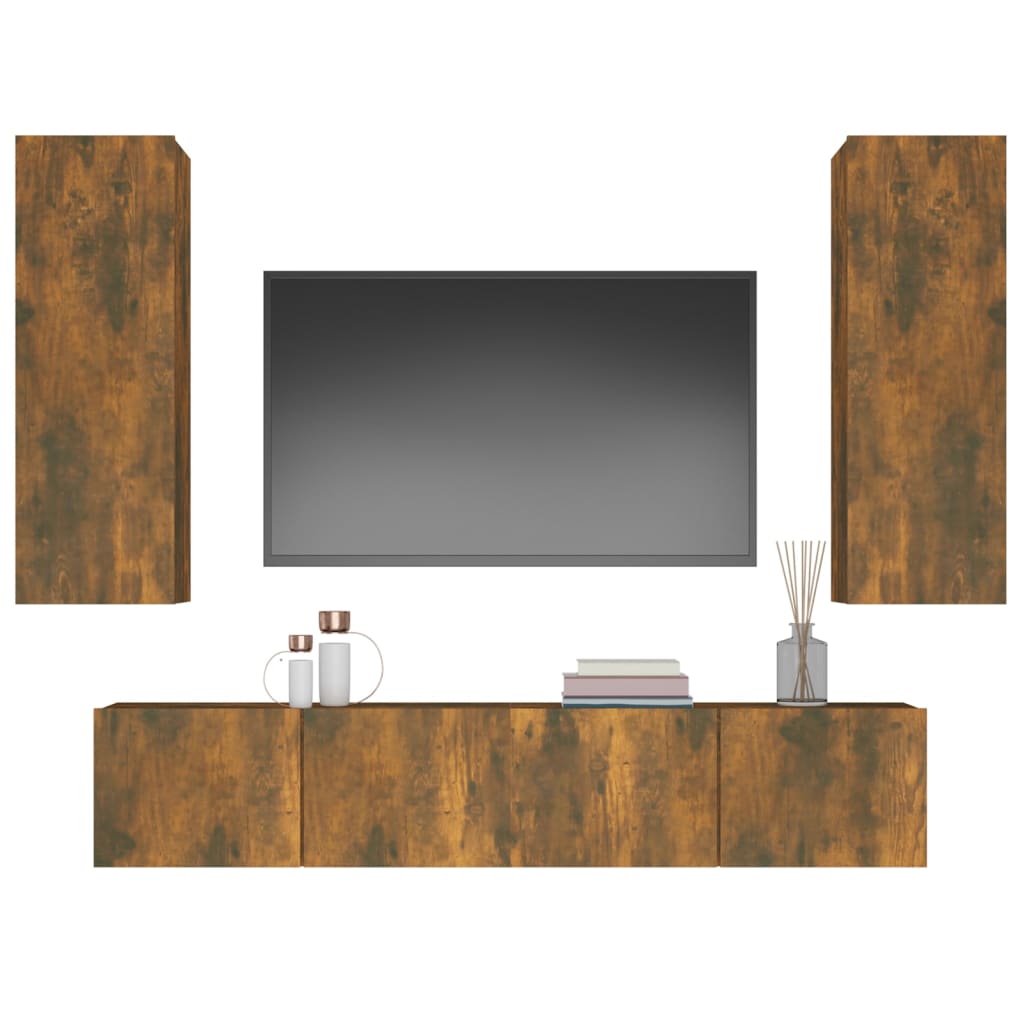 4 Piece Tv Cabinet Set Engineered Wood