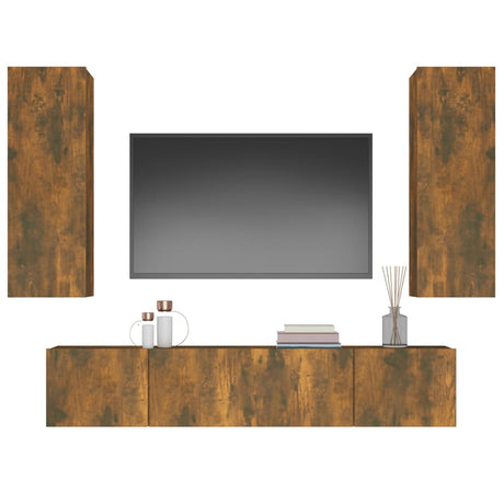 4 Piece Tv Cabinet Set Engineered Wood