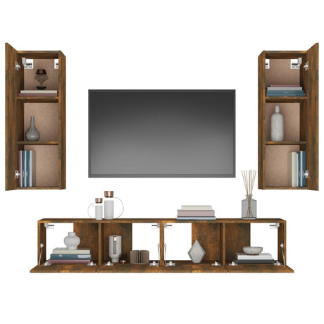 4 Piece Tv Cabinet Set Engineered Wood
