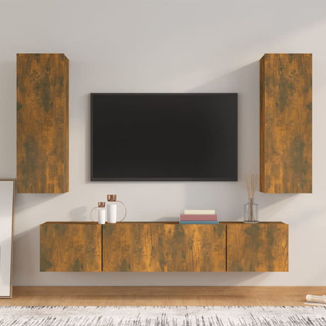 4 Piece Tv Cabinet Set Engineered Wood