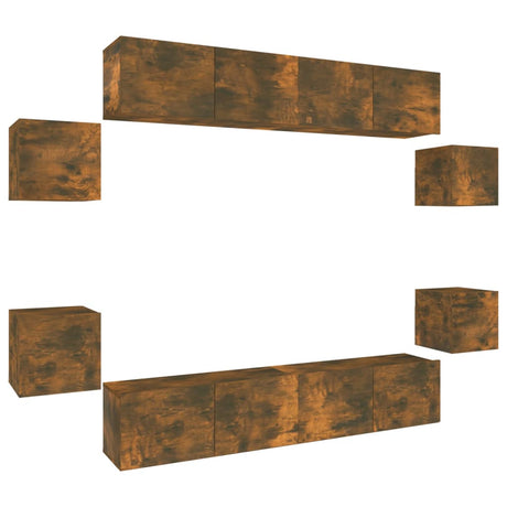 8 Piece Tv Cabinet Set Engineered Wood