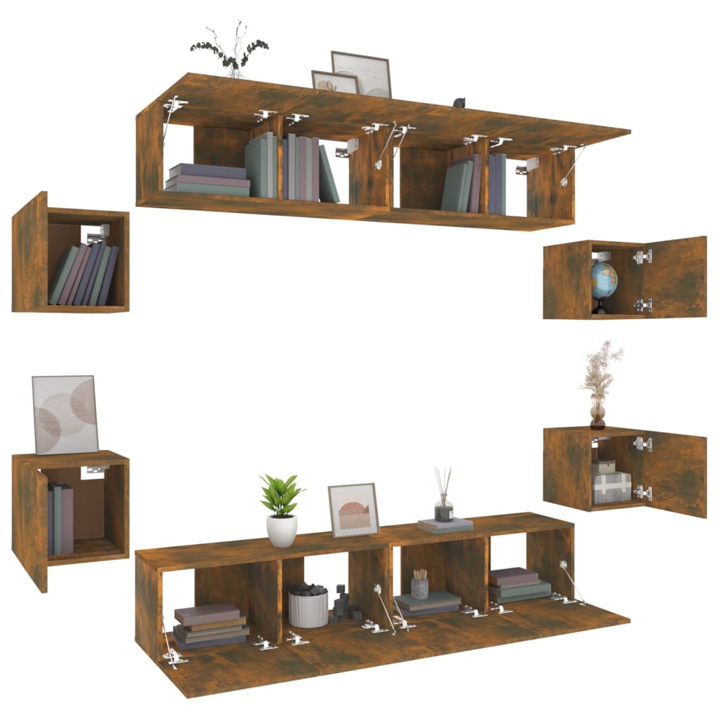 8 Piece Tv Cabinet Set Engineered Wood