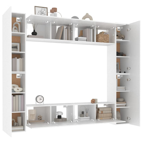 8 Piece Tv Cabinet Set Engineered Wood