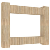 8 Piece Tv Cabinet Set Engineered Wood